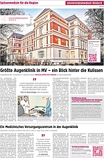 Anzeigenseite aus einer Zeitung mit Bildern und Text