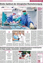 ganze Zeitungsseite mit Fotos und Text zu chirurgischen Angeboten