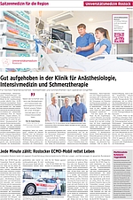 Anzeigenseite aus einer Zeitung mit Bildern und Text