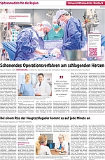 Anzeigenseite aus einer Zeitung mit Bildern und Text