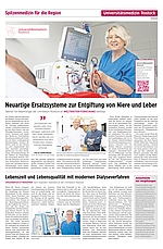 Zeitungsseite mit Fotos und Text