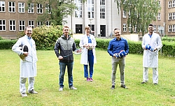 Prof. Dr. med. Thomas Mittlmeier, Clemens Busse (Sportkoordinator PSV), Franziska Solf, Marko Zülske (Geschäftsführender Vorstand PSV), Dr. med. Lennart Schleese