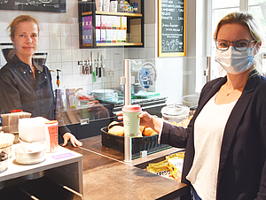 Kiosk mit Präsentation Mehrwegbecher