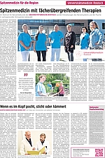 Zeitungsseite mit Fotos und Text