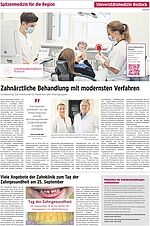 Zeitungsseite mit Fotos und Text