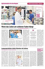 Zeitungsseite mit Text und Fotos