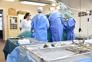 Operateure im Sektionssaal der Anatomie