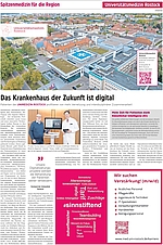 Anzeigenseite aus einer Zeitung mit Bildern und Text