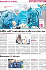 Anzeigenseite aus einer Zeitung mit Bildern und Text