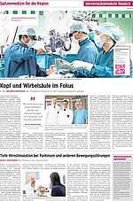 Zeitungsseite mit Fotos und Text