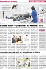 Anzeigenseite aus einer Zeitung mit Bildern und Text