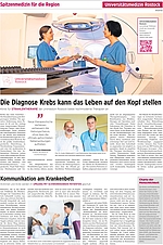 Anzeigenseite aus einer Zeitung mit Bildern und Text