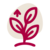rotes Outline-Icon Pflanze mit Pfeil nach oben auf beigefarbenem Untergrund