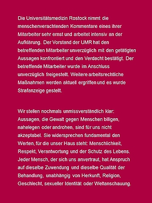 Der Text der Meldung ist in weißer Schrift vor einem roten Hintergrund zu sehen.