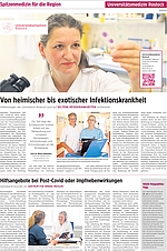 Zeitungsseite mit Fotos und Text