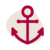 rotes Outline-Icon Anker auf beigefarbenem Untergrund